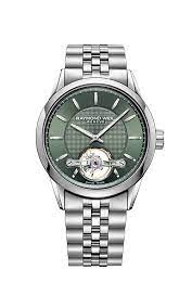 Raymond Weil Freelancer  Calibre RW1212 Automatic Watch (2780-ST-52001)
42.5 mm, stainless steel bracelet, green dial, visible balance wheel